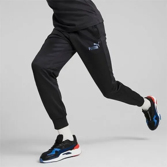 Puma BMW Race Pants Joggers Men's M Metal Energy Black Blue 536418-01 Fleece New